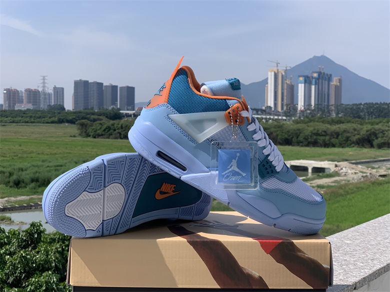 New Air Jordan 4 Retro Blue Orange